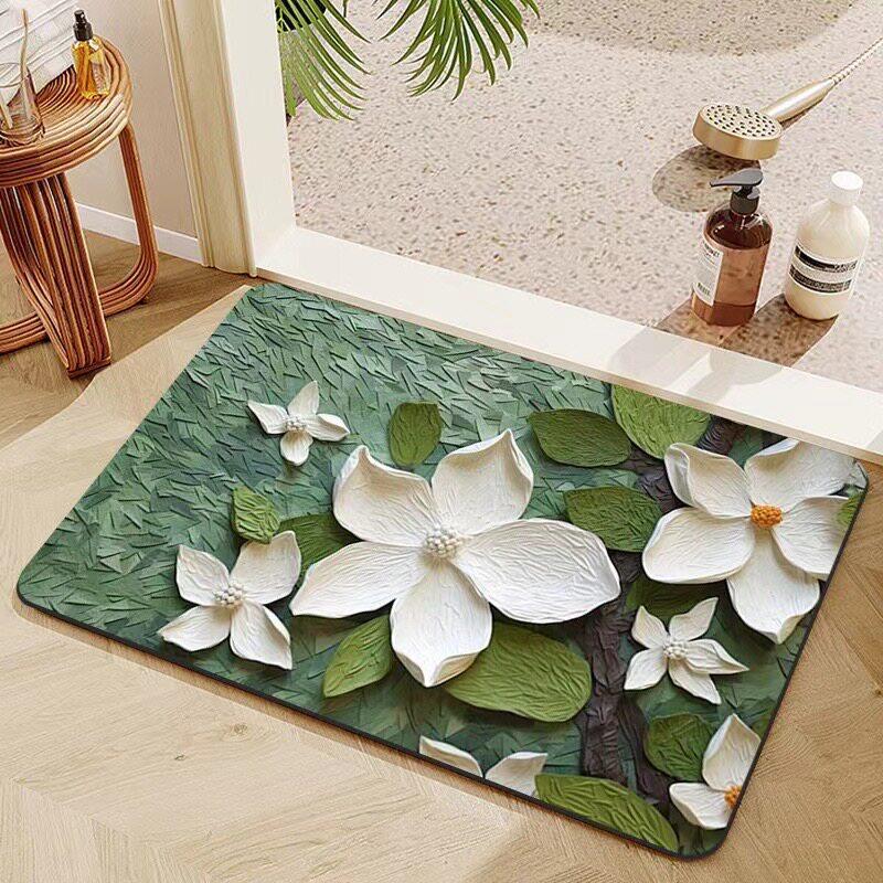 Elegant Floral Decorative Bath Mat