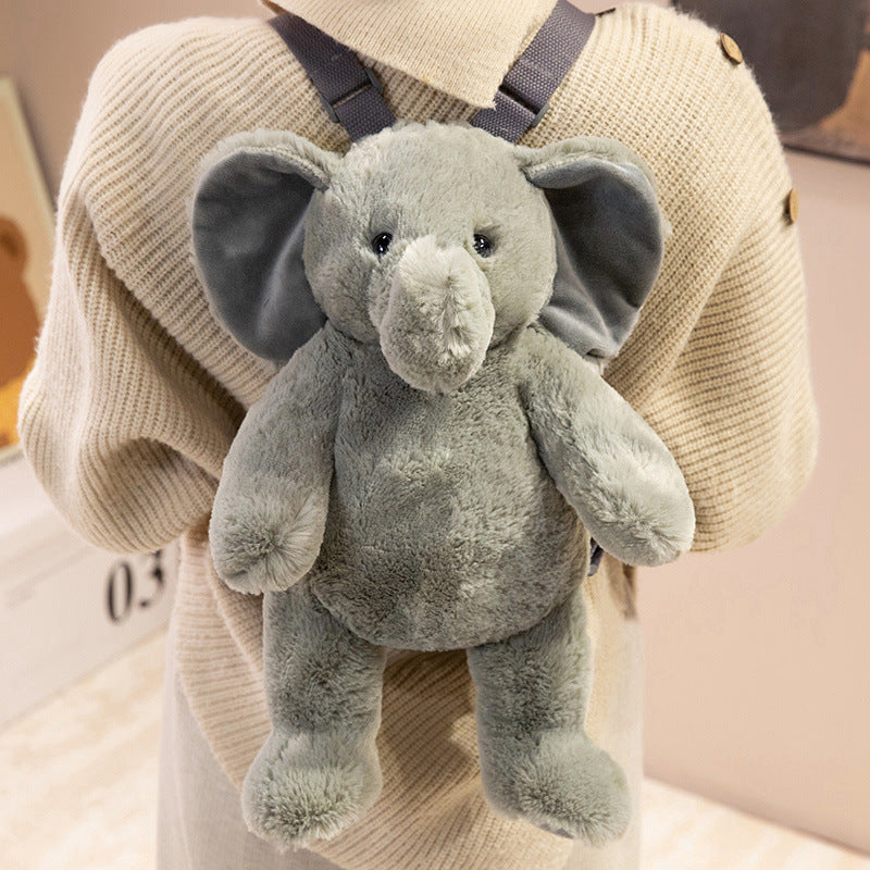 Plush Deer-Shaped Backpack with Adjustable Straps and Zippered Compartment Kalsten