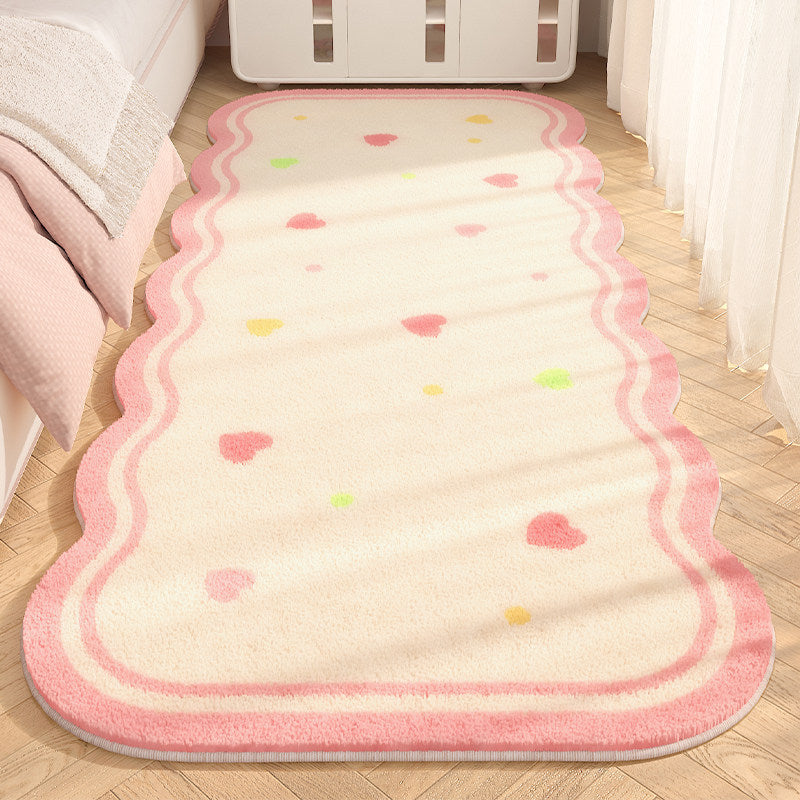 Cozy Heart-Shaped Plush Area Rug
