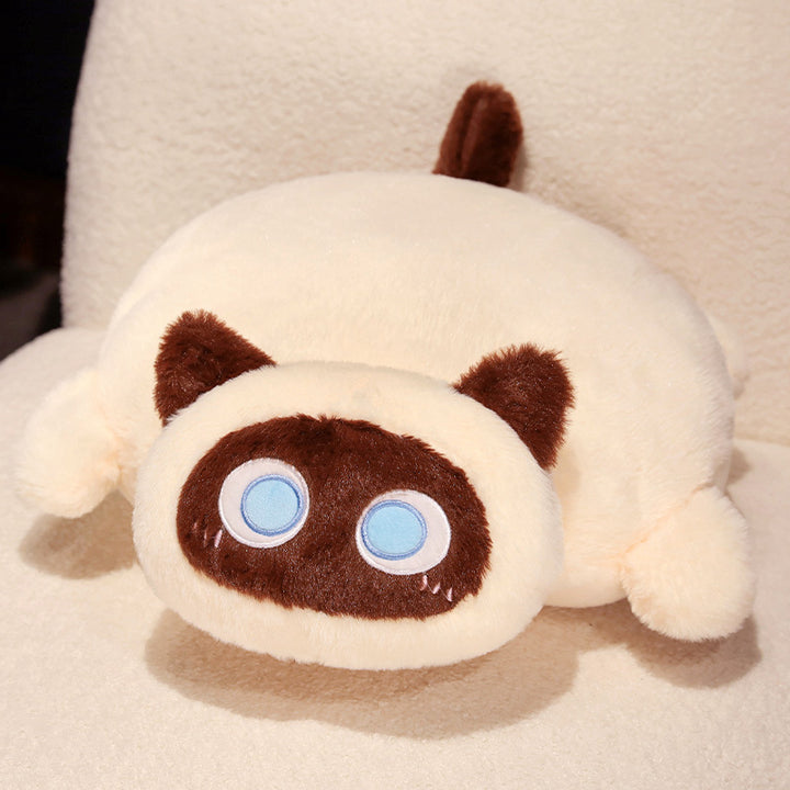 Cozy plush floor seat pouf in cat shape with shape-retaining filling