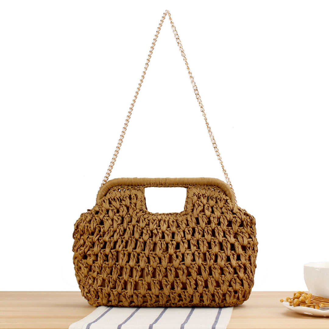 Braided handbag with elegant chain strap Kalsten