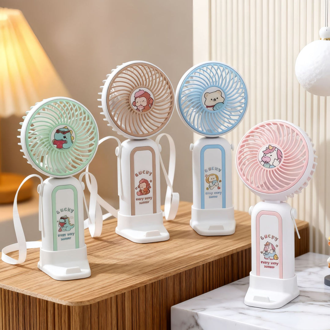 Women's portable hand fan with cute cartoon design Kalsten