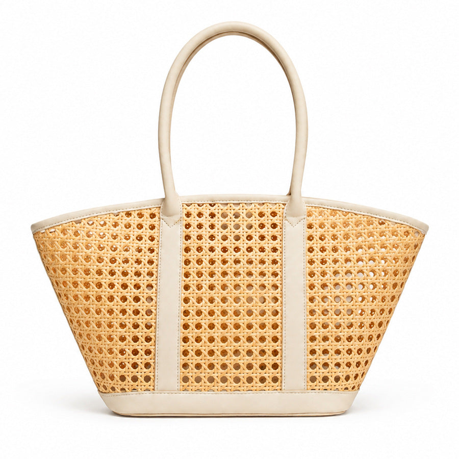 Elegant Woven Rattan Tote Bag