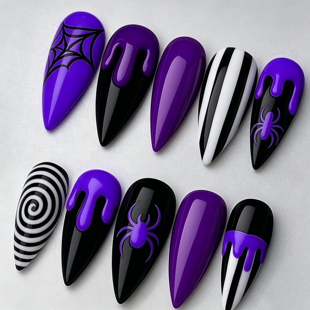 Artificial nails with creepy spider design Kalsten