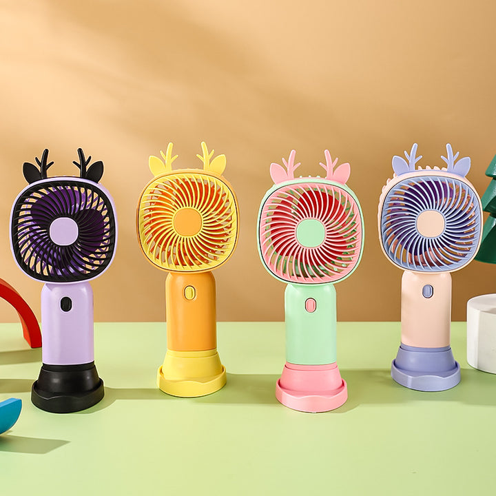 Unisex Portable Hand Fan with Animal Horns Kalsten