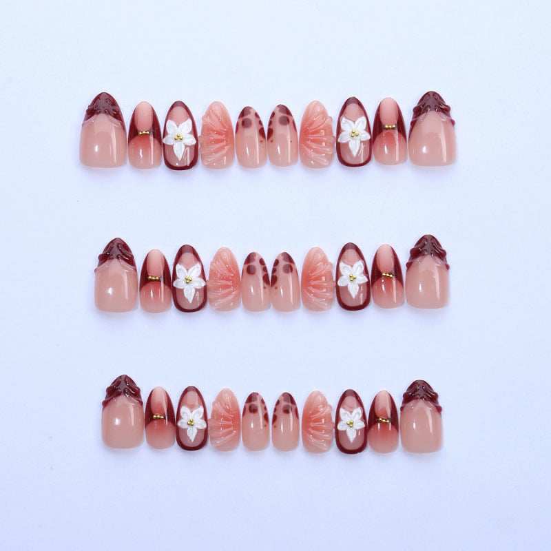 Decorative Floral Press-On Nail Art Set 1790738611