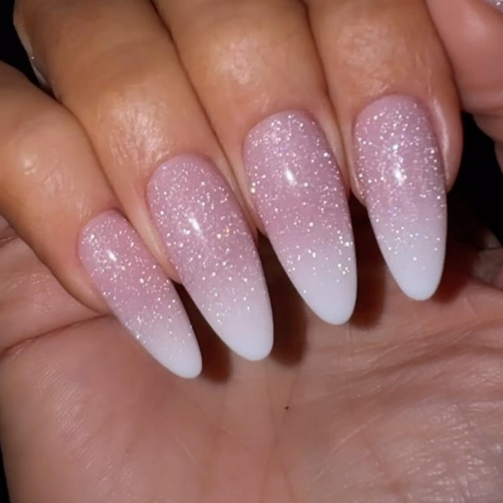 Elegant Glittering Ombre Nail Art Kalsten