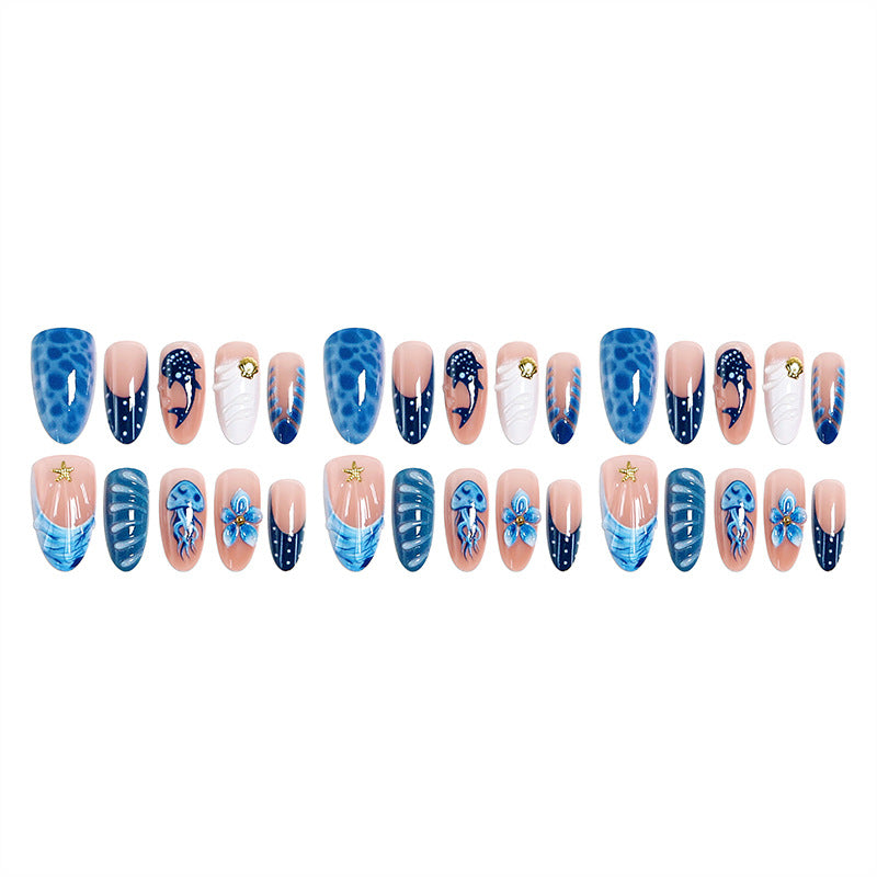 Artistic 3D Nail Tips with Maritime Motifs Kalsten