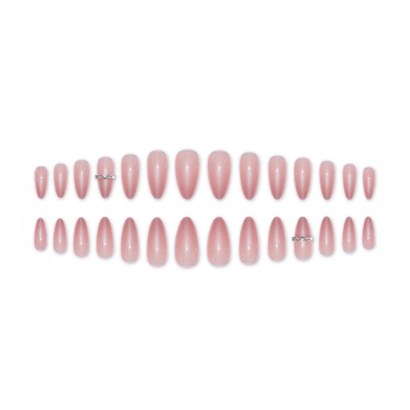 Elegant Stiletto Press-On Nail Art with Gem Accents Kalsten