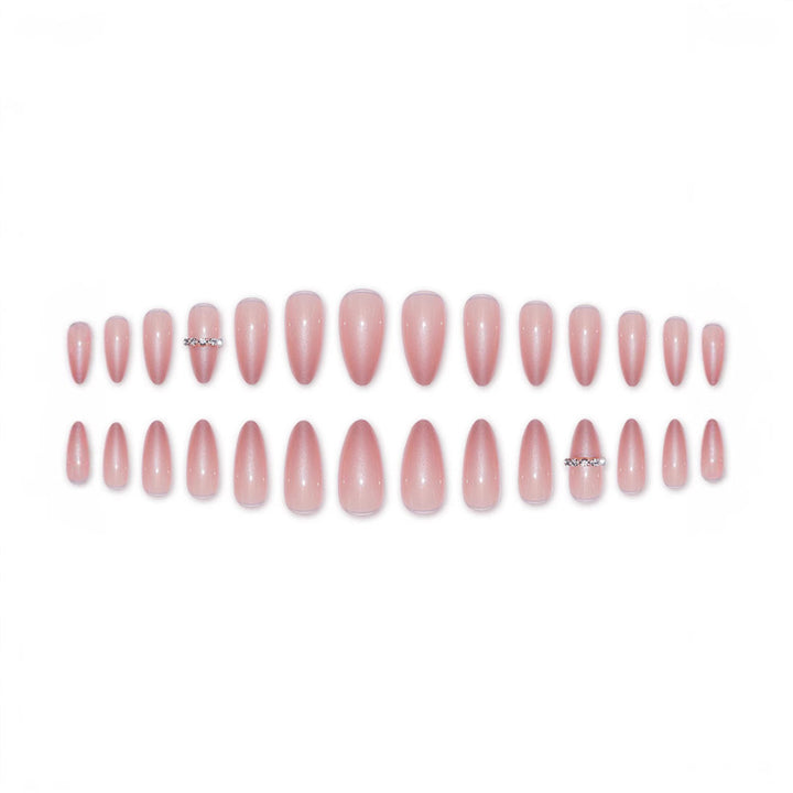 Elegant Stiletto Press-On Nail Art with Gem Accents Kalsten