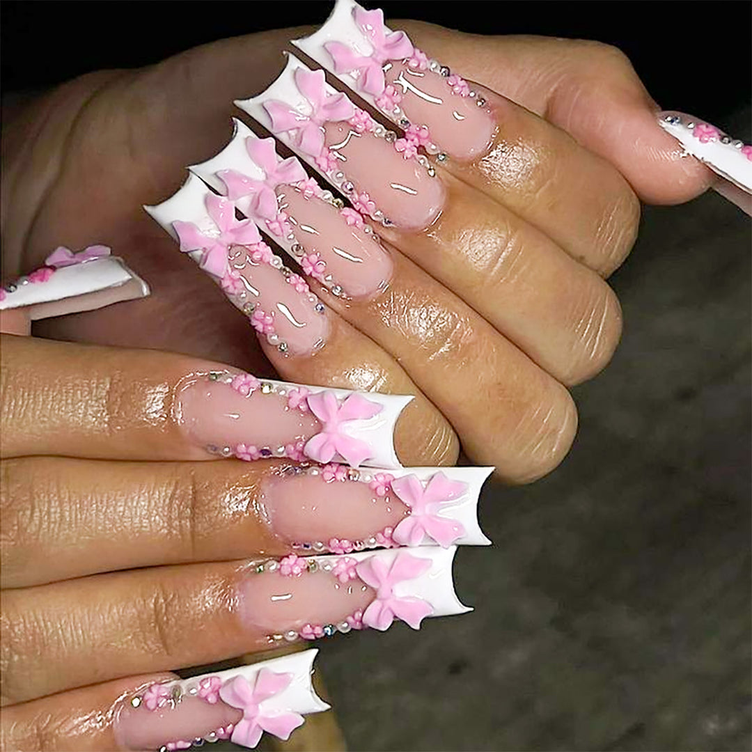 Decorative Floral Acrylic Press-On Nail Set Kalsten