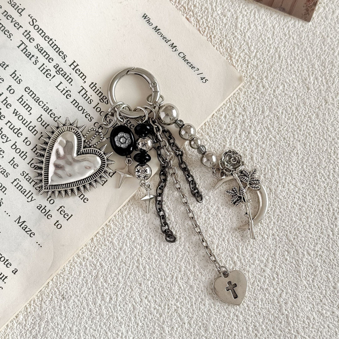 Keychain with heart and floral motif Kalsten