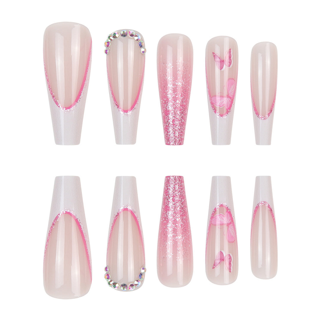 Elegant Floral Stiletto Press-On Nails Kalsten