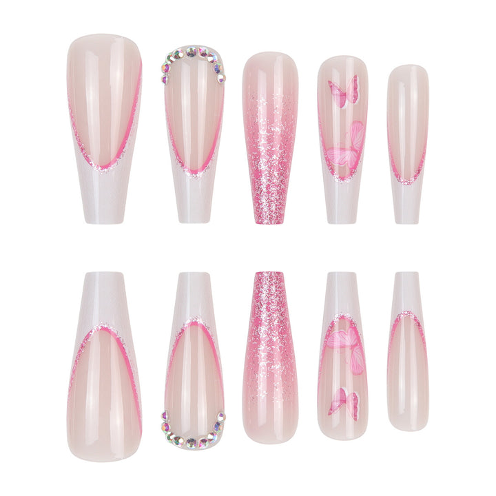 Elegant Floral Stiletto Press-On Nails Kalsten