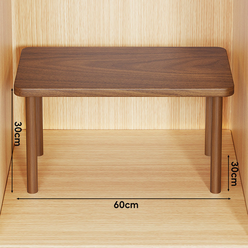 Height-Adjustable Rectangular Wooden Riser Table with Detachable Round Legs