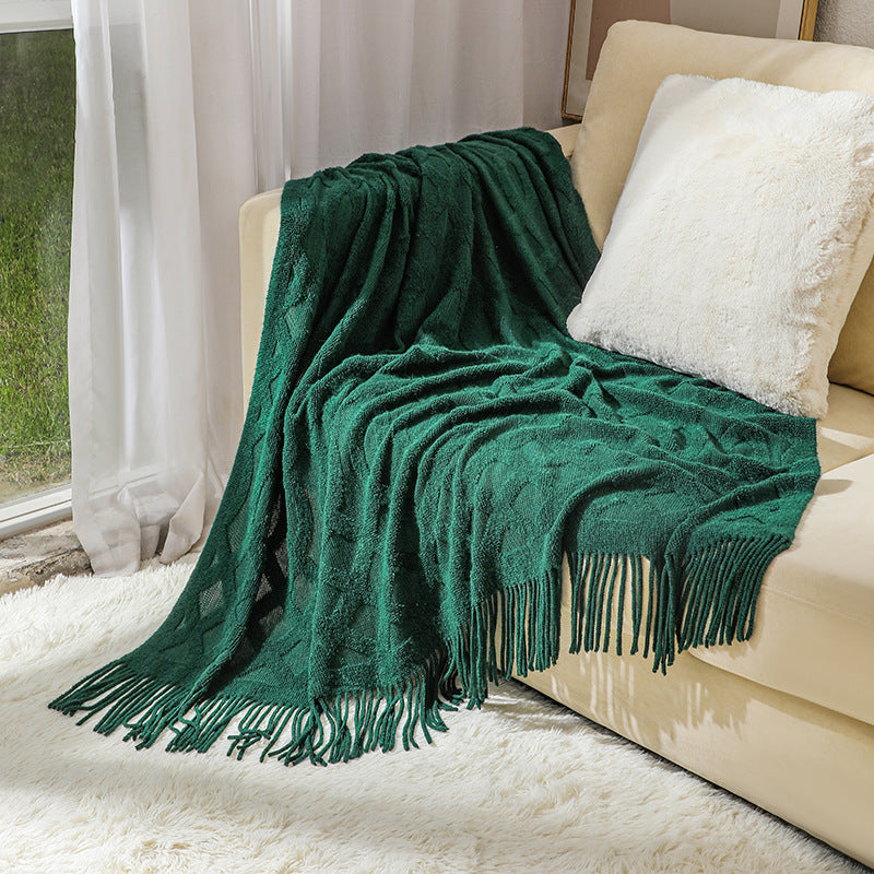 Premium Textured Knit Throw Blanket Kalsten