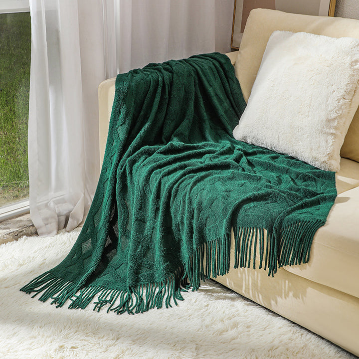 Premium Textured Knit Throw Blanket Kalsten