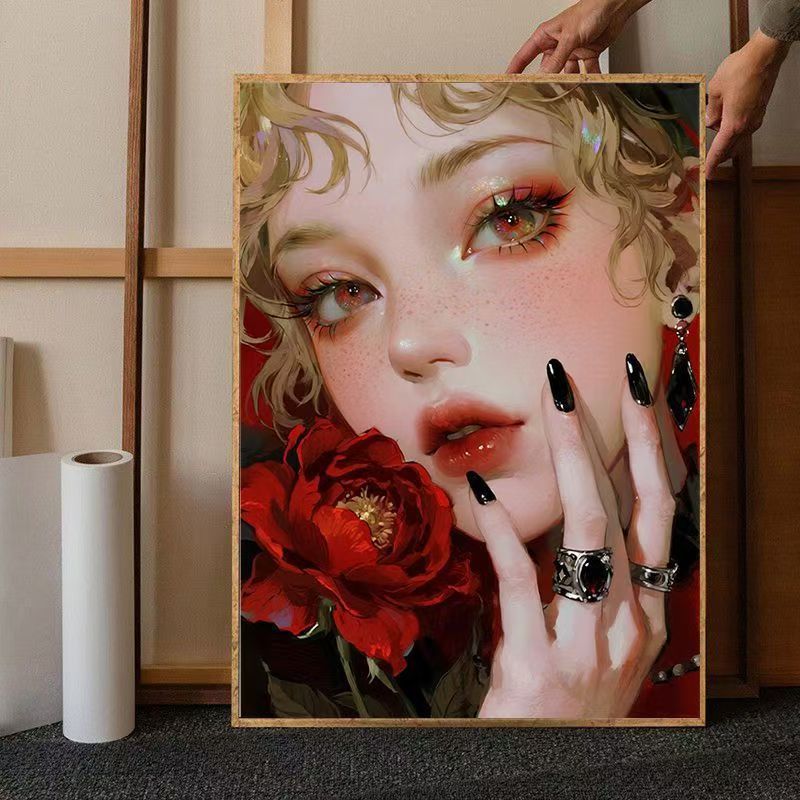 Contemporary Floral Portrait Canvas Art Kalsten