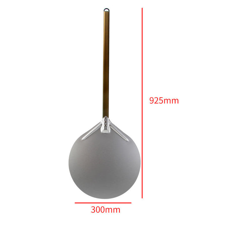 long wooden handled round aluminum pizza peel with reinforced neck Kalsten