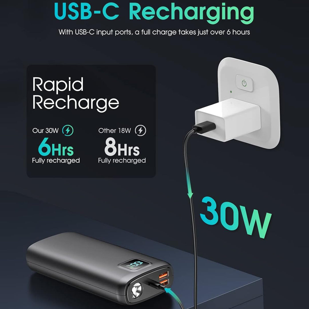 Portable power bank with digital LED display and flashlight function Kalsten