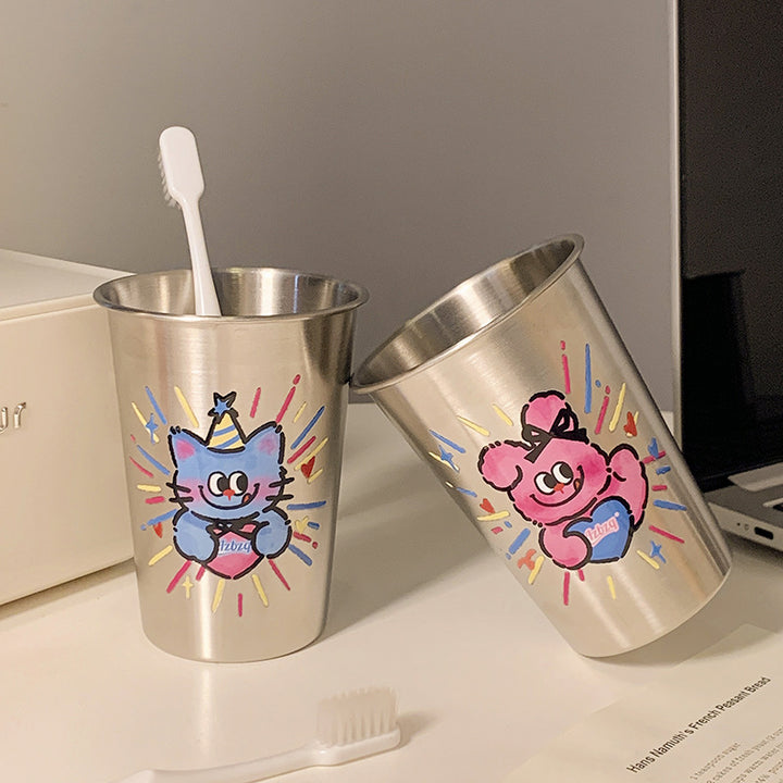 Stainless Steel Drinking Cup with Playful Character Design Kalsten