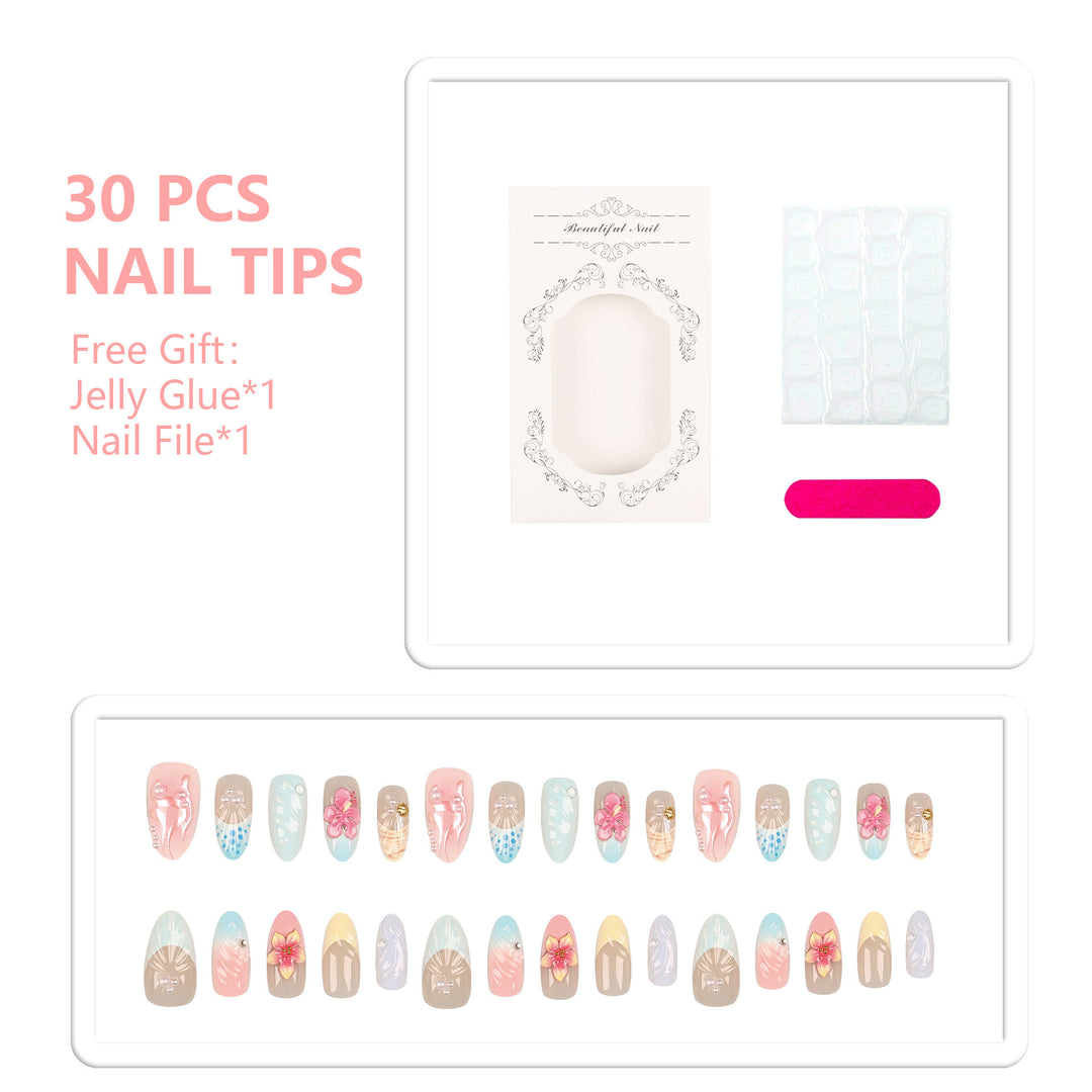 Premium Press-On Nail Tips Set with Adhesive and File