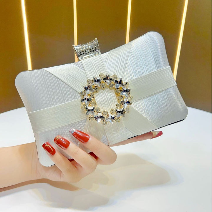 Decorative Satin Evening Clutch