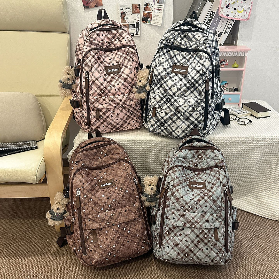Stylish Plaid Design School Backpack Kalsten