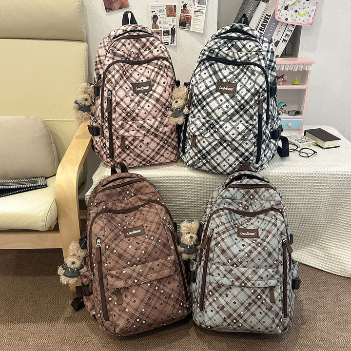 Stylish Plaid Design School Backpack Kalsten