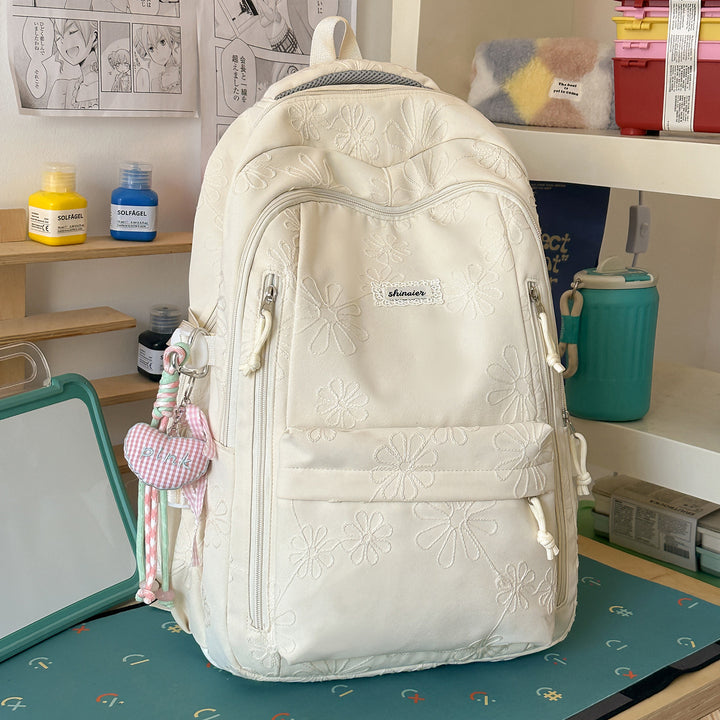 Embroidered Floral Patterned Backpack Kalsten
