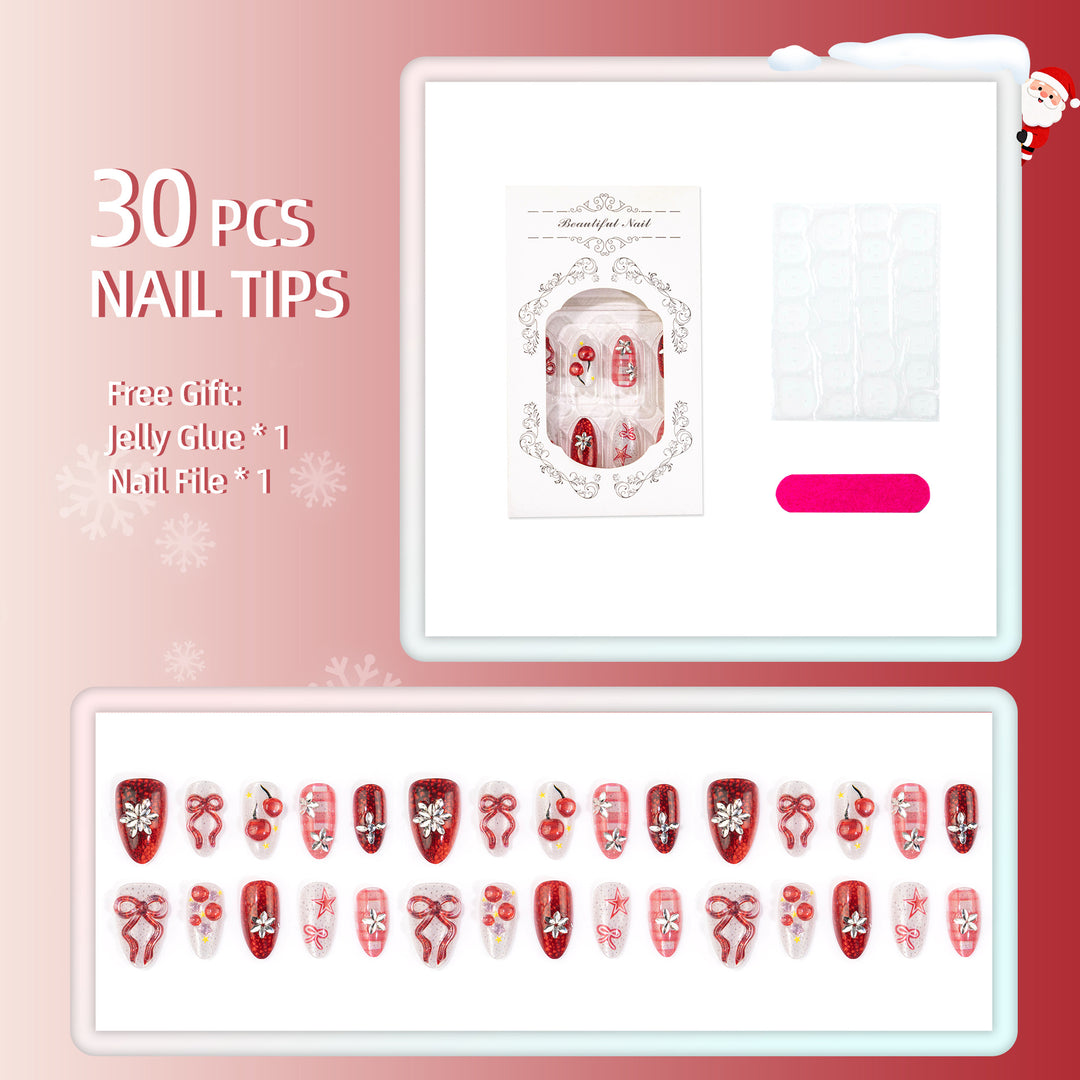 Artistic Holiday-Themed Press-On Nail Set