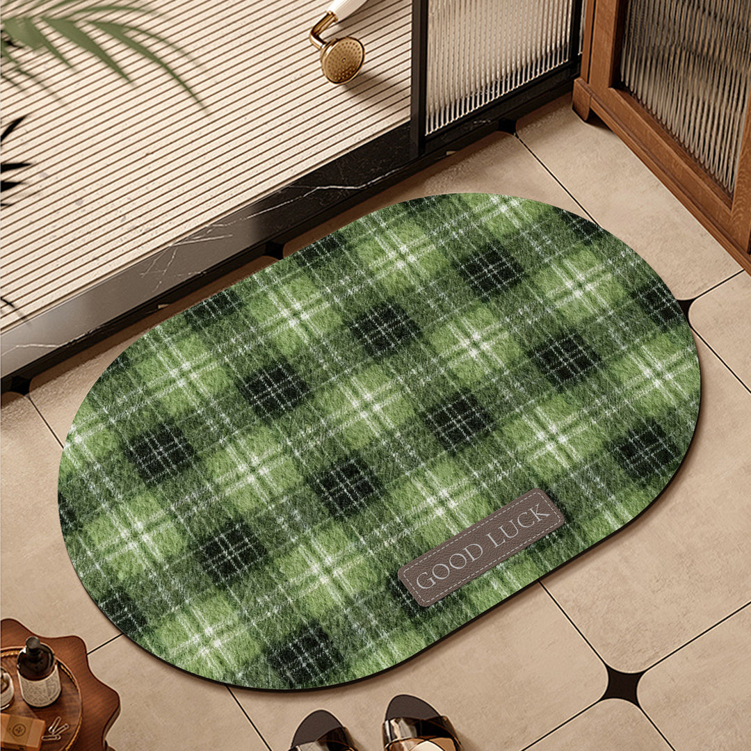 Oval Plush Welcome Mat