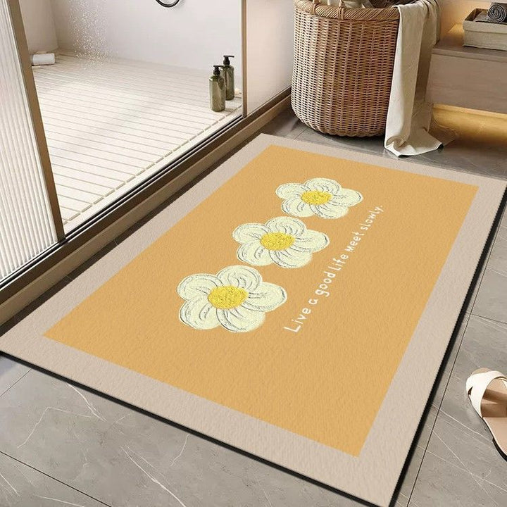 Cheerful Floral Message Bath Mat Kalsten