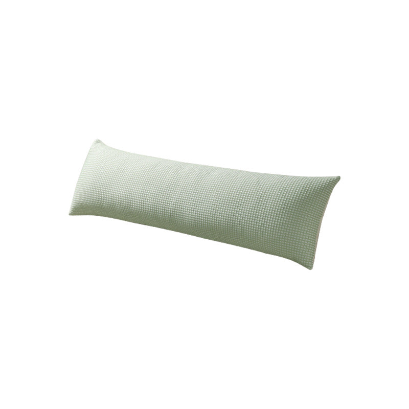 Ergonomic side sleeper and lumbar support pillow with breathable waffle cover