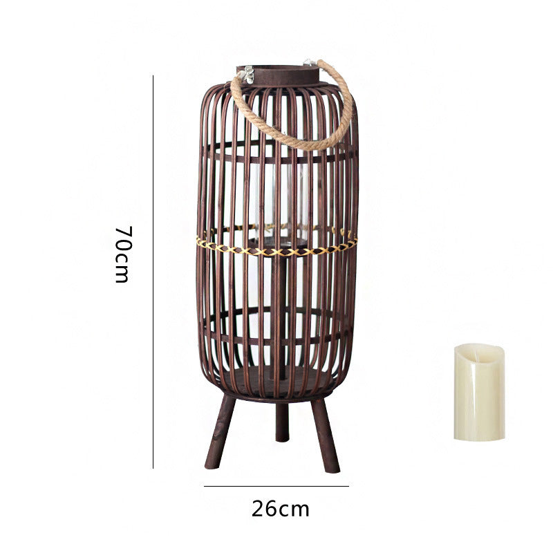 Rustic Rattan Lantern Kalsten