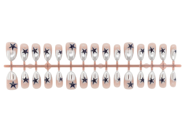 Art nail set with stylish star motifs Kalsten