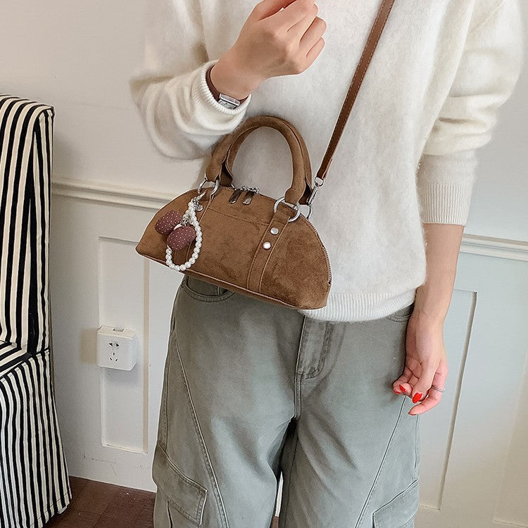 Structured Suede Handbag