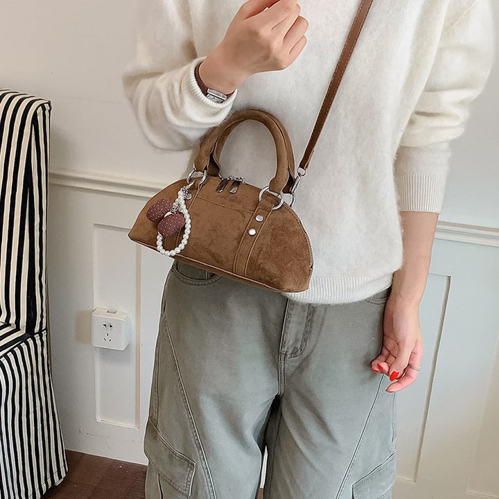 Structured Suede Handbag