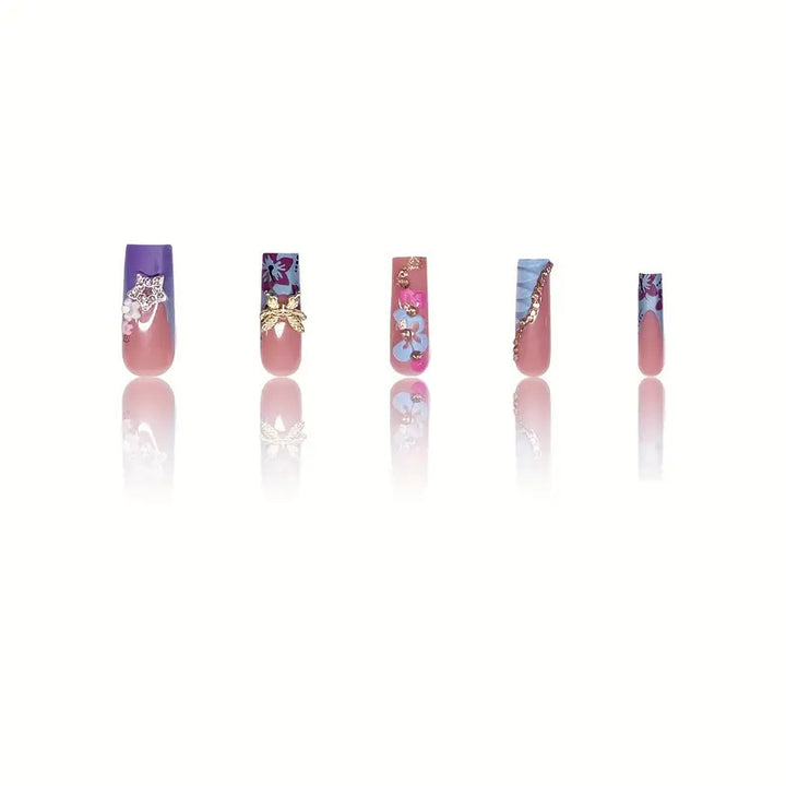 Floral 3D Nail Art Enhancements Kalsten