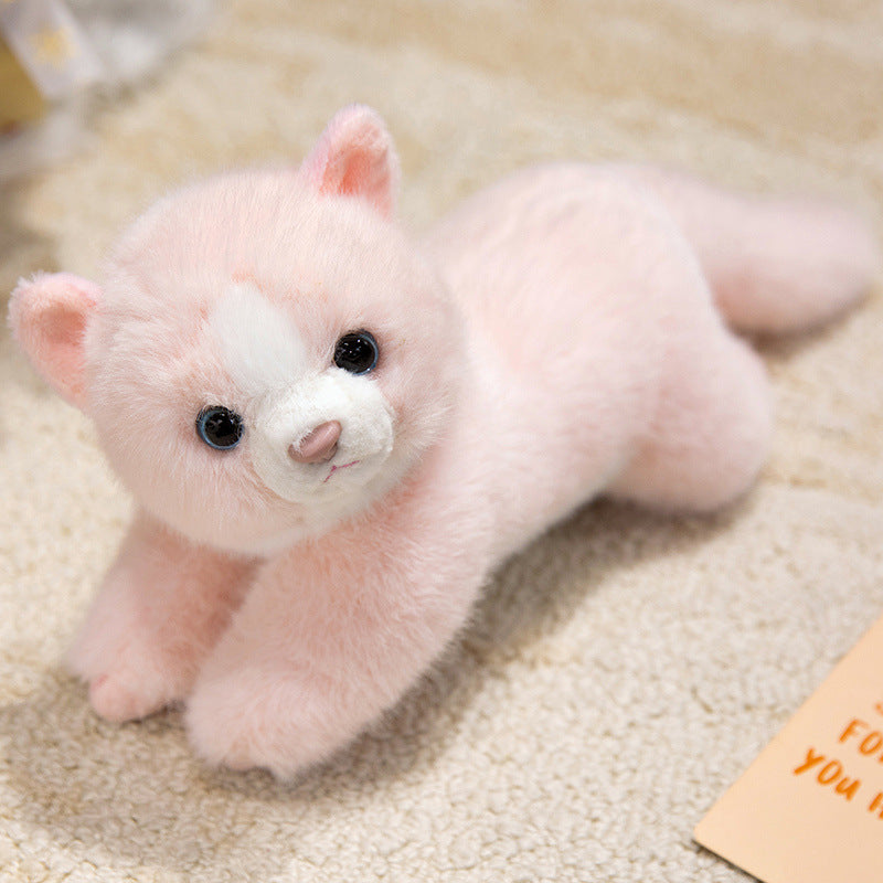 Plush Lying Ferret-Style Cuddle Companion with Ultra-Soft Faux Fur, Weighted Huggable Body & Embroidered Face Kalsten