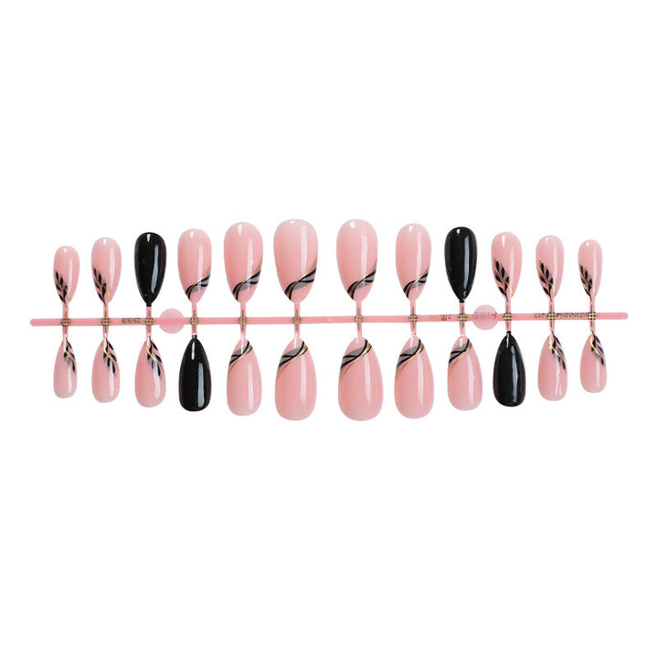 Decorative Press-On Nail Set with Elegant Designs Kalsten