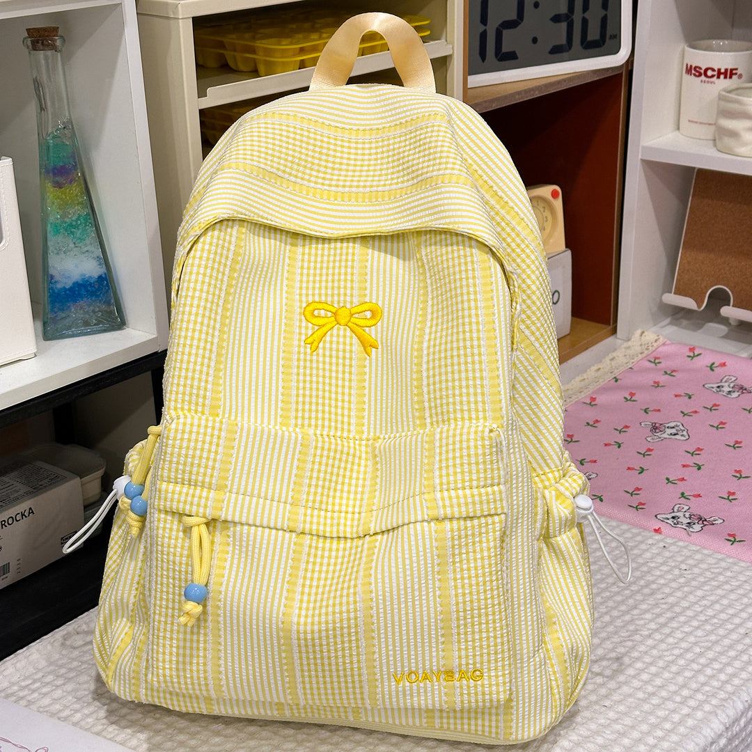 Cute Checked Patterned School Backpack Kalsten