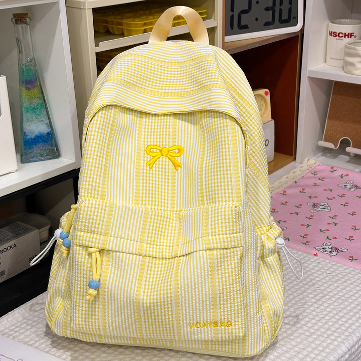 Cute Checked Patterned School Backpack Kalsten