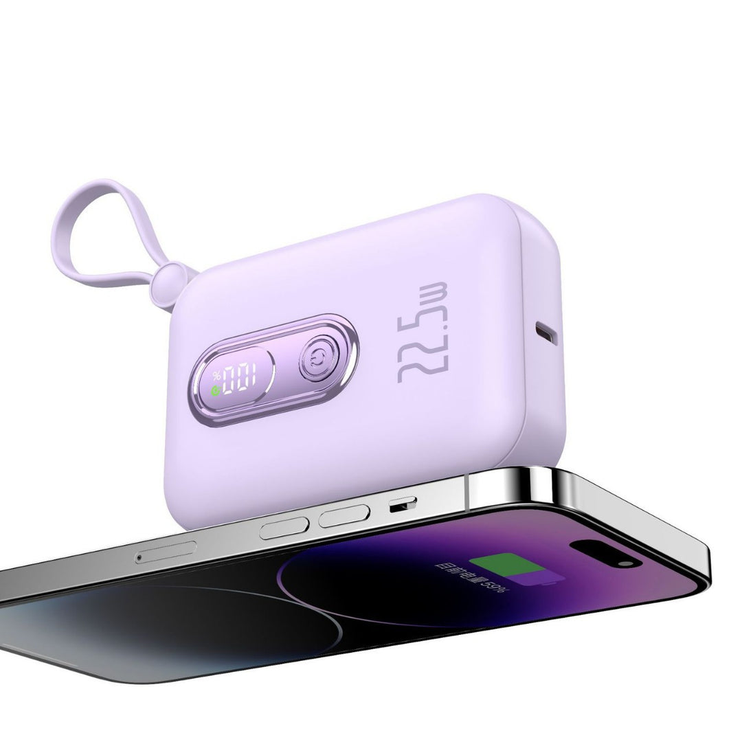 Portable power bank with integrated USB-C port and digital charge status display Kalsten