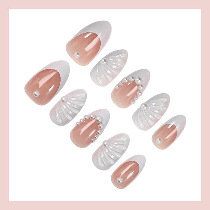 Artificial nail set with elegant peaks and 3D details Kalsten