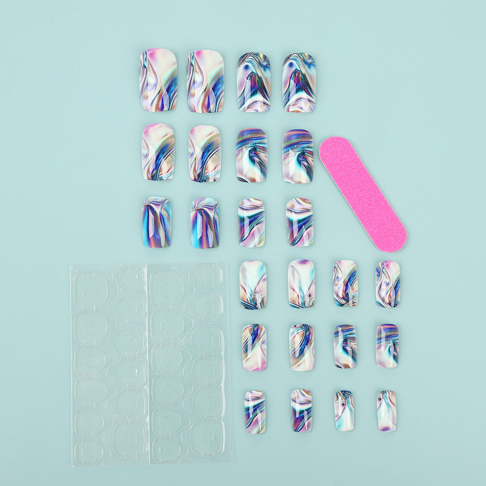 Artificial nail set in modern marble design Kalsten