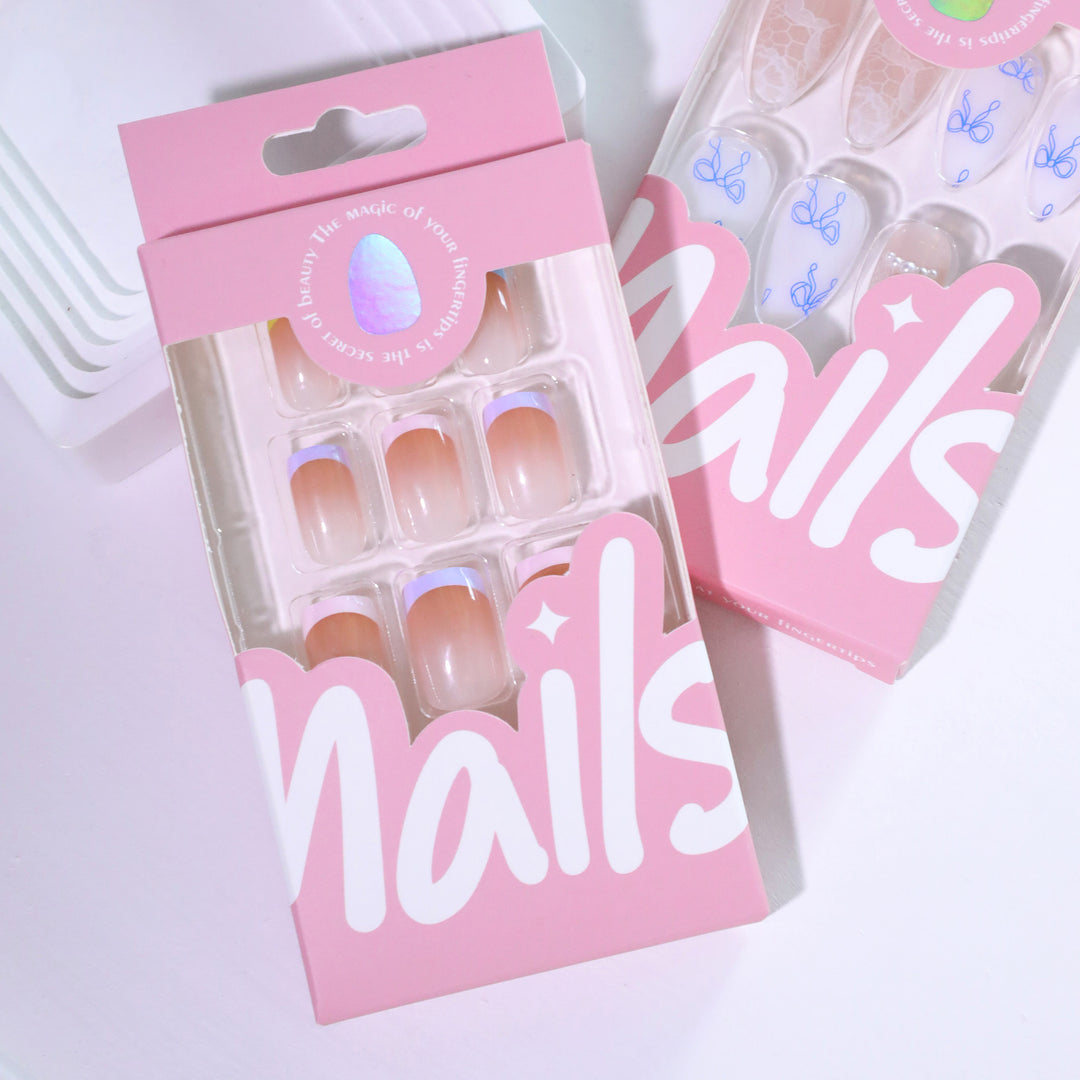 Creative nail extensions with colorful French tip Kalsten