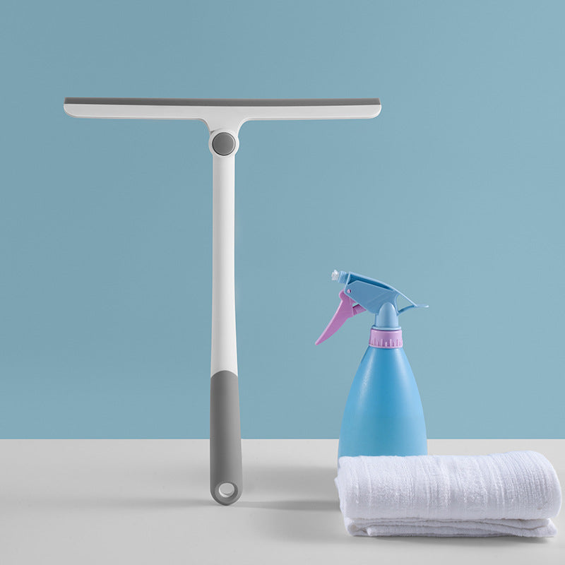 Silicone Blade Window And Shower Squeegee With Pivoting Joint And Ergonomic Non-Slip Handle