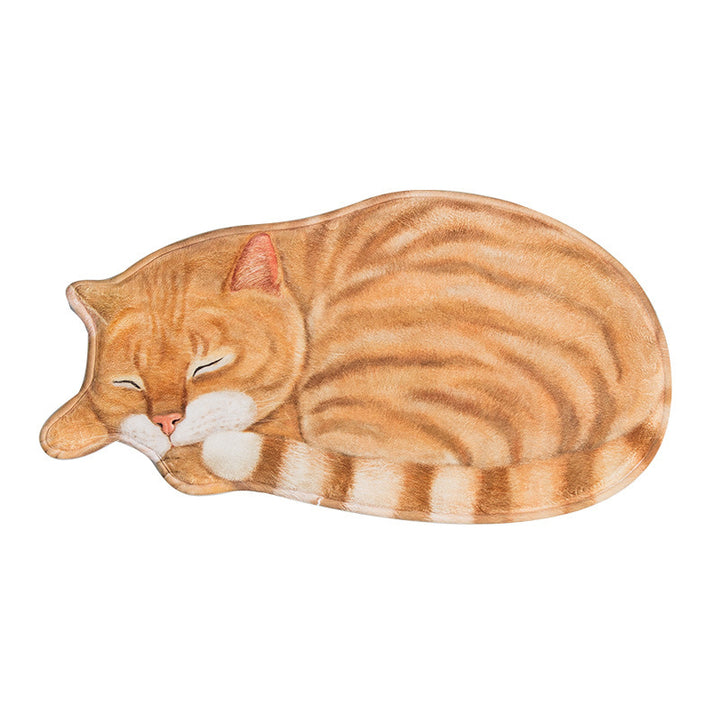 Cartoon Cat-Themed Plush Bath Mat Kalsten