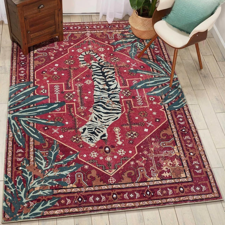 Artistic Tiger Print Area Rug Kalsten
